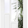 Coventry Style Staffetta Quad Telescopic Pocket Doors - Clear Glass - White Primed