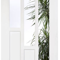 Three Folding Doors & Frame Kit - Coventry 2+1 Folding Door- Clear Glass - White Primed