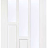 Coventry Style White Primed Absolute Evokit Double Pocket Door Detail - Clear Glass - White Primed