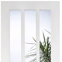 Three Sliding Doors and Frame Kit - Coventry Door - Clear Glass - White Primed