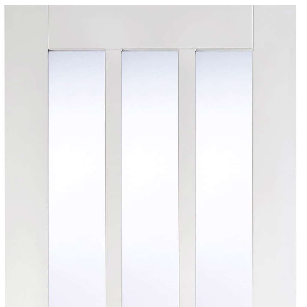 Four Sliding Wardrobe Doors & Frame Kit - Coventry Panel Door - White Primed