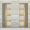 Coventry Shaker Style Oak Unico Evo Pocket Doors - Frosted Glass - Unfinished