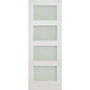 Sirius Tubular Stainless Steel Sliding Track & Coventry Shaker Door - Frosted Glass - Primed