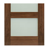 Two Folding Doors & Frame Kit - Coventry Walnut Shaker 2+0 - Frosted Glass - Prefinished