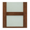 Two Folding Doors & Frame Kit - Coventry Walnut Shaker 2+0 - Frosted Glass - Prefinished