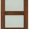 Three Folding Doors & Frame Kit - Coventry Walnut Shaker 2+1 - Frosted Glass - Prefinished