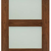 Three Folding Doors & Frame Kit - Coventry Walnut Shaker 3+0 - Frosted Glass - Prefinished