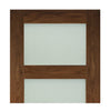 Two Folding Doors & Frame Kit - Coventry Walnut Shaker 2+0 - Frosted Glass - Prefinished