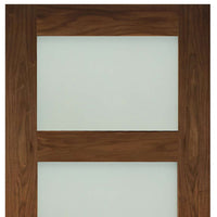 Three Folding Doors & Frame Kit - Coventry Walnut Shaker 2+1 - Frosted Glass - Prefinished