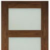 Five Folding Doors & Frame Kit - Coventry Walnut Shaker 3+2 - Frosted Glass - Prefinished