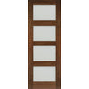 Sirius Tubular Stainless Steel Sliding Track & Coventry Walnut Shaker Door - Frosted Glass - Prefinished