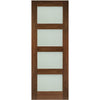 Coventry Walnut Shaker Style Single Evokit Pocket Door - Frosted Glass - Prefinished