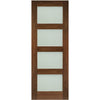 Coventry Walnut Shaker Style Double Evokit Pocket Door Detail - Frosted Glass - Prefinished