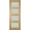 Bespoke Coventry Shaker Style Oak Internal Door - Frosted Glass - Unfinished