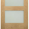 Three Folding Doors & Frame Kit - Coventry Shaker Oak 2+1 - Frosted Glass - Unfinished