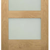 Three Folding Doors & Frame Kit - Coventry Shaker Oak 3+0 - Frosted Glass - Unfinished