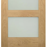 Four Folding Doors & Frame Kit - Coventry Shaker Oak 3+1 - Frosted Glass - Unfinished