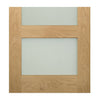 Coventry Shaker Style Oak Double Evokit Pocket Door Detail - Frosted Glass - Unfinished