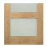 Coventry Shaker Style Oak Double Evokit Pocket Door Detail - Frosted Glass - Unfinished