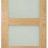 Two Folding Doors & Frame Kit - Coventry Shaker Oak 2+0 - Frosted Glass - Unfinished