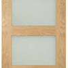 Three Folding Doors & Frame Kit - Coventry Shaker Oak 2+1 - Frosted Glass - Unfinished