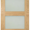Four Folding Doors & Frame Kit - Coventry Shaker Oak 3+1 - Frosted Glass - Unfinished