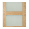 Coventry Shaker Style Oak Door Pair - Frosted Glass - Unfinished