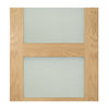 Coventry Shaker Style Oak Double Evokit Pocket Door Detail - Frosted Glass - Unfinished