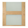 Coventry Shaker Style Oak Double Evokit Pocket Door Detail - Frosted Glass - Unfinished