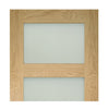 Coventry Shaker Style Oak Veneer Staffetta Quad Telescopic Pocket Doors - Frosted Glass - Unfinished