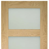 Three Folding Doors & Frame Kit - Coventry Shaker Oak 2+1 - Frosted Glass - Unfinished