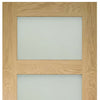 Four Folding Doors & Frame Kit - Coventry Shaker Oak 2+2 - Frosted Glass - Unfinished