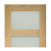 Coventry Shaker Style Oak Single Evokit Pocket Door Detail - Frosted Glass - Unfinished