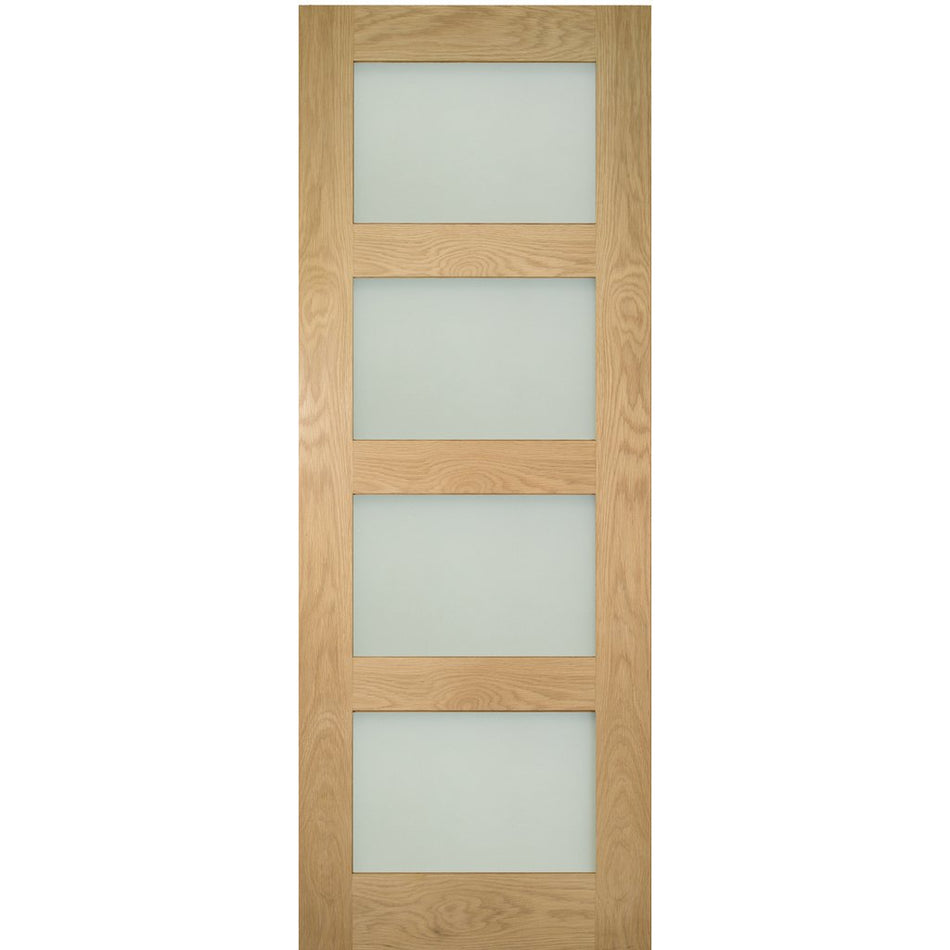 Coventry shaker style oak 4 glass interior door 