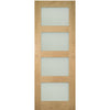 Coventry Shaker Style Oak Double Evokit Pocket Door Detail - Frosted Glass - Unfinished