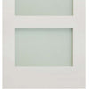 Five Folding Doors & Frame Kit - Coventry Shaker 3+2 - Frosted Glass - White Primed