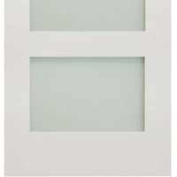 Five Folding Doors & Frame Kit - Coventry Shaker 3+2 - Frosted Glass - White Primed