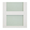 Two Folding Doors & Frame Kit - Coventry Shaker 2+0 - Frosted Glass - White Primed