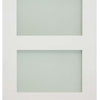 Three Folding Doors & Frame Kit - Coventry Shaker 2+1 - Frosted Glass - White Primed