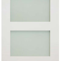 Five Folding Doors & Frame Kit - Coventry Shaker 3+2 - Frosted Glass - White Primed