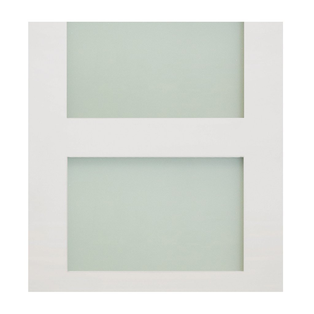 Coventry Shaker Double Evokit Pocket Door Detail - Frosted Glass - White Primed
