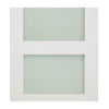 Coventry Shaker Staffetta Twin Telescopic Pocket Doors - Frosted Glass - White Primed