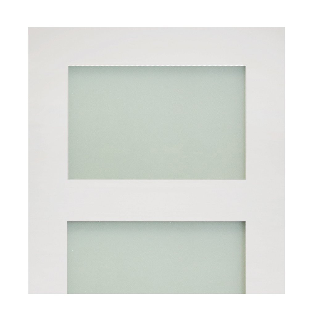 Coventry Shaker Absolute Evokit Single Pocket Door Detail - Frosted Glass - White Primed