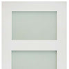 Three Folding Doors & Frame Kit - Coventry Shaker 3+0 - Frosted Glass - White Primed