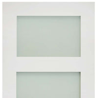 Four Folding Doors & Frame Kit - Coventry Shaker 2+2 - Frosted Glass - White Primed