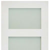 Five Folding Doors & Frame Kit - Coventry Shaker 3+2 - Frosted Glass - White Primed