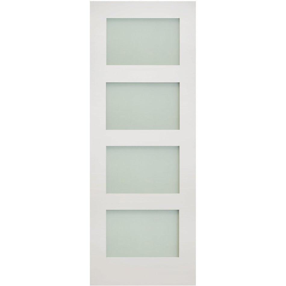 Coventry shaker style 4 panes white glazed interior door