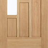 Three Folding Doors & Frame Kit - Vancouver 4 Pane Oak 2+1 - Clear Glazed Offset - Prefinished