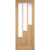 Three Folding Doors & Frame Kit - Vancouver 4 Pane Oak 2+1 - Clear Glazed Offset - Prefinished