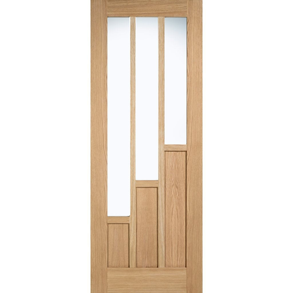 Bespoke Coventry Contemporary Oak Door Pair - Clear Glass